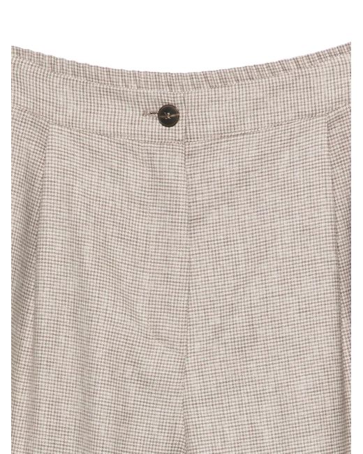 Barba Napoli White Houndstooth-Pattern Trousers