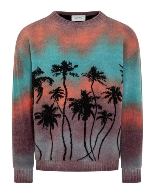 Laneus Gray Crew-Neck Sweater for men