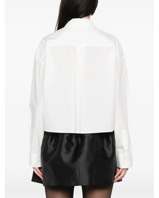 Maje White Bow Jewel Shirt
