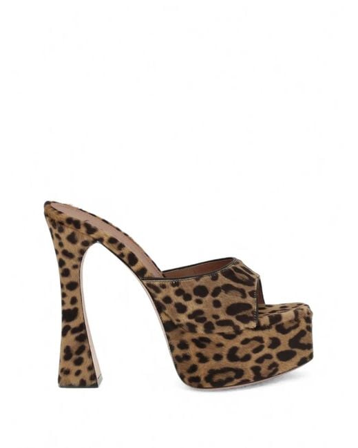 AMINA MUADDI Brown Dalida Leopard-Print Platform Sandals
