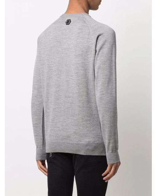 Maglione Con Stampa di Philipp Plein in Gray da Uomo