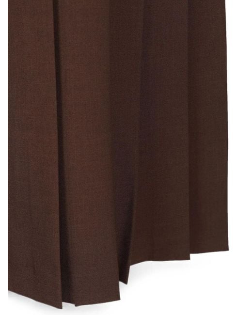 Al Duca D'aosta Brown Long Pleated Skirt