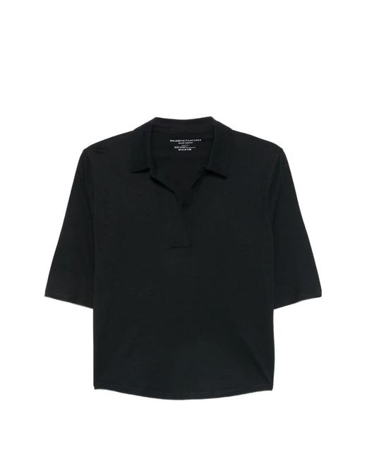 Majestic Filatures Black V-Neck T-Shirt
