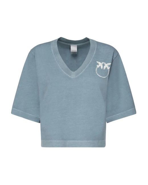Pinko Blue Suez Cotton T-Shirt