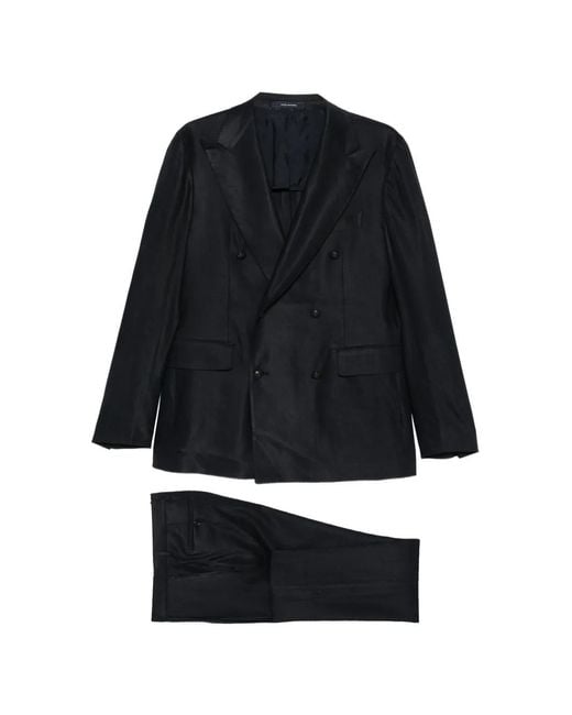 Tagliatore Black Double-Breasted Suit for men