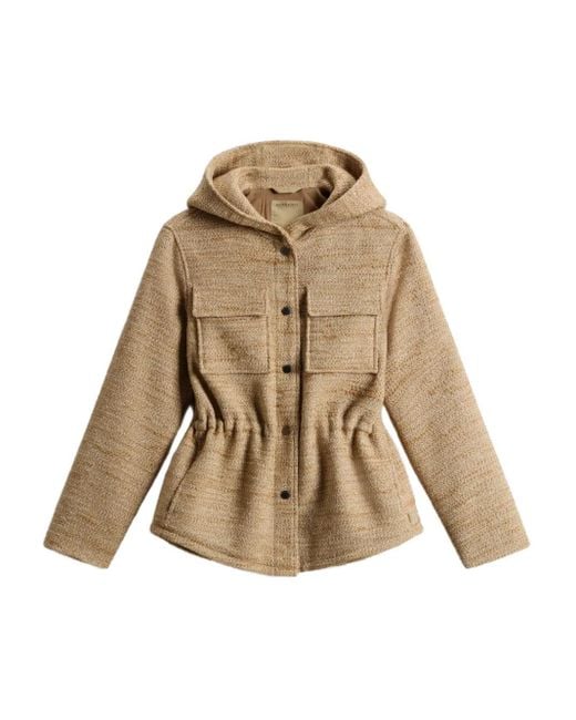 Woolrich Natural Hooded Textured Jacket