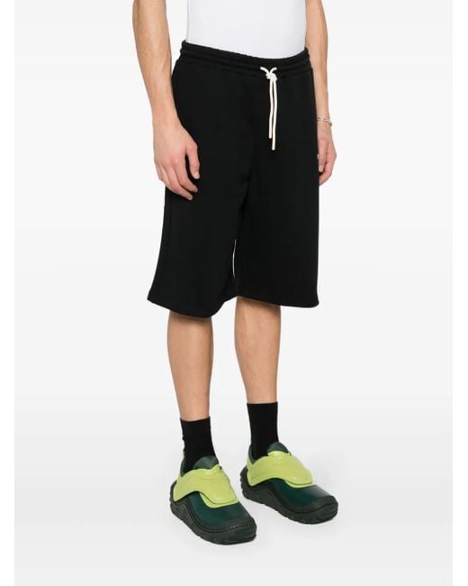 MSGM Black Drawstring Track Shorts