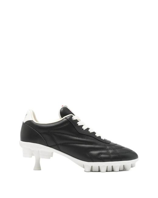 Maison Mihara Yasuhiro Black Quilted Kitten-Heel Sneakers