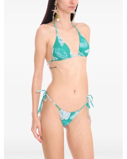 Amir Slama Green Starfish-Print Bikini