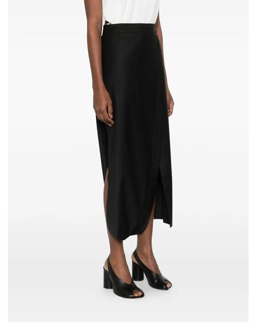 Litkovskaya Black Slit Midi Skirt