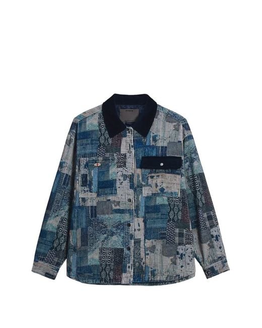 Musium Div. Blue Patchwork Corduroy Jacket for men