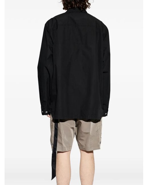 Rick Owens Black Jumbo Flap-Pocket Shirt for men