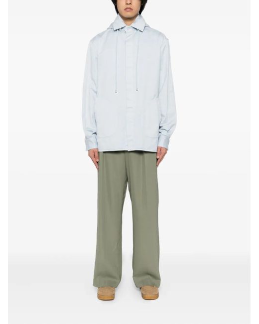 Loewe Green Logo-Embroidered Trousers for men