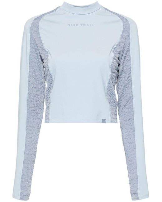 Camiseta con paneles de tejido seersucker Nike de color Blue