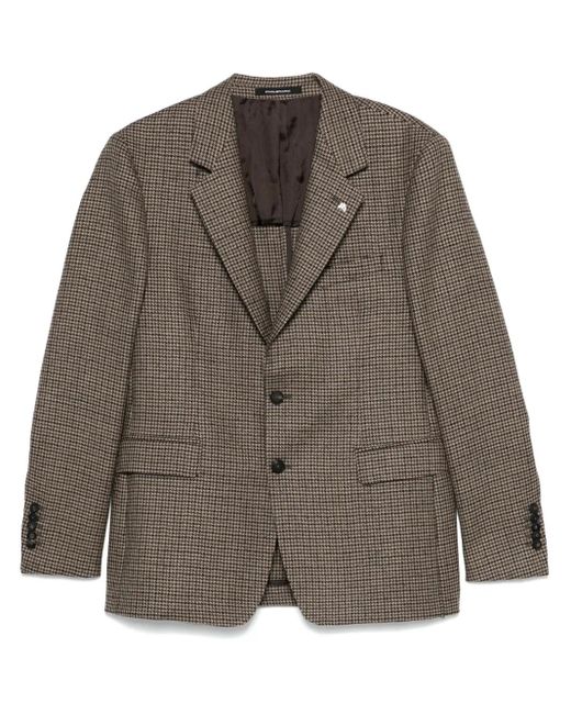Blazer en pied de poule Tagliatore de hombre de color Brown