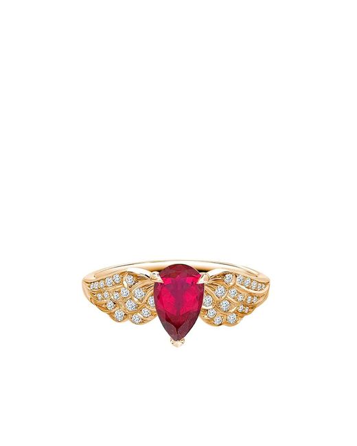 Pragnell Pink 18Kt Rose Diamond Ruby Tiara Ring