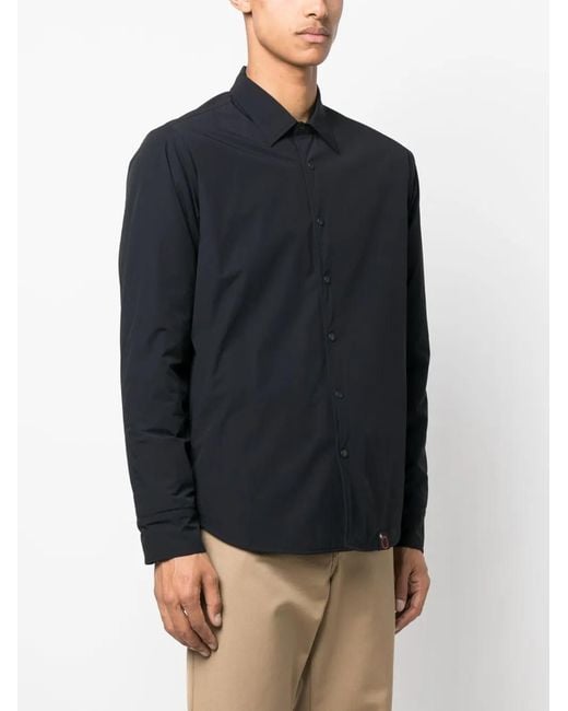 Aspesi Blue Long-Sleeved Button-Up Shirt for men