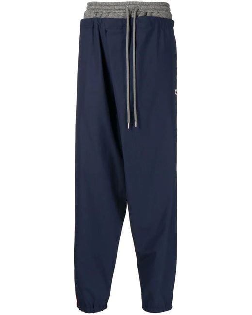 Maison Mihara Yasuhiro Blue Straight-Leg Track Pants for men