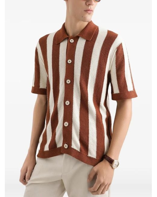 Dolce & Gabbana Red Striped Button Shirt for men