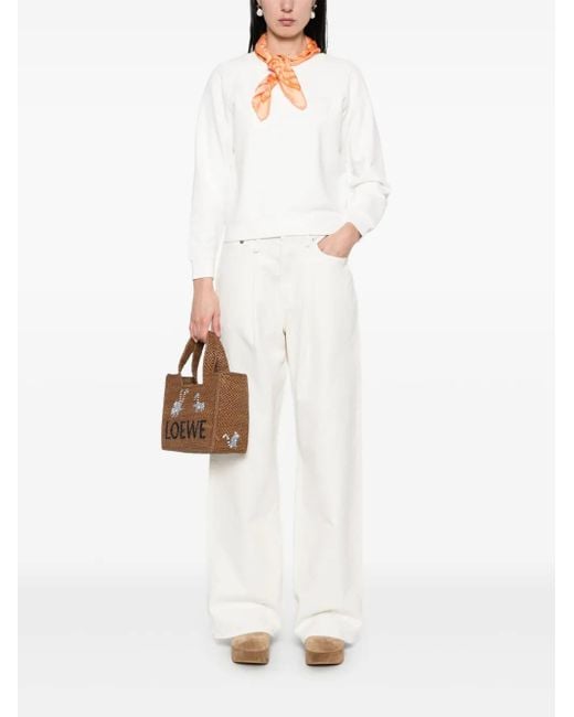 Forte_forte White Logo-Patch Sweatshirt