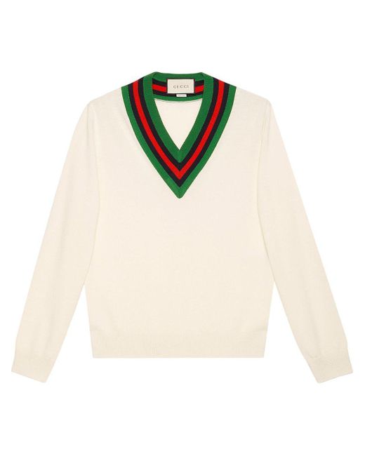 white v neck knitted jumper