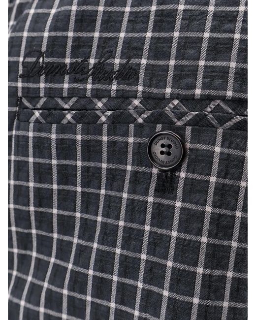 DUNST Gray Check-Pattern Pajamas