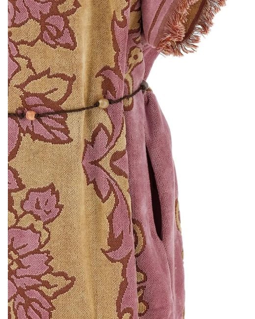 Zimmermann Pink Aster Floral-Jacquard Midi Dress
