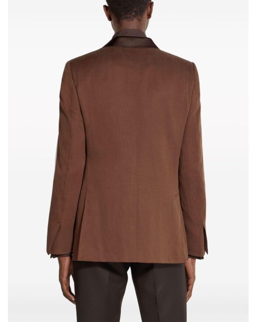 Zegna Brown Silk-blend Blazer for men