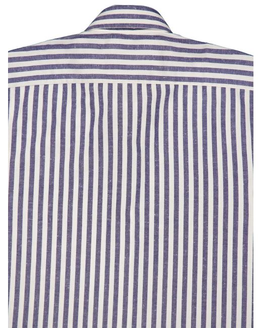 Frescobol Carioca White Striped Cotton Shirt for men