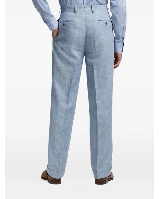 Ralph Lauren Blue Double-Pleated Trousers for men