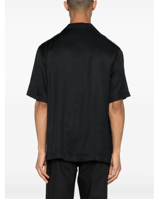 Camisa de manga corta con logo Versace de hombre de color Black