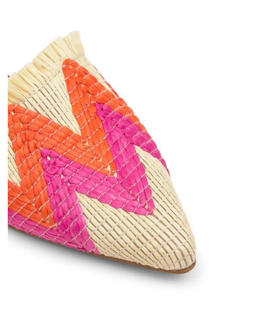Castaner Pink Berta Pointed-Toe Flat Pumps