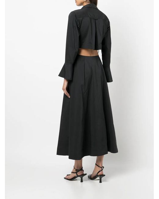 Jonathan Simkhai Black Alex Cut-Out Flared Dress