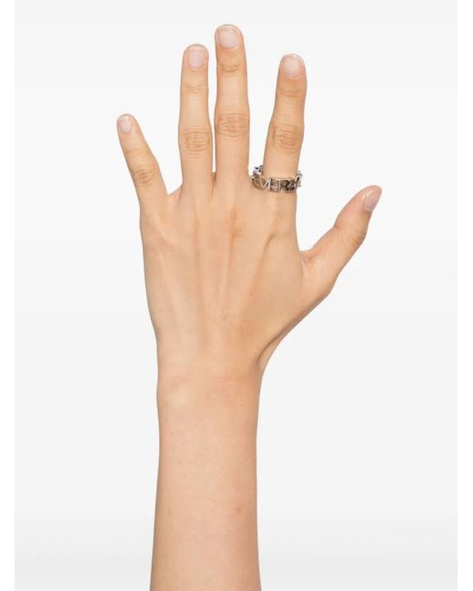 Versace White Logo Ring