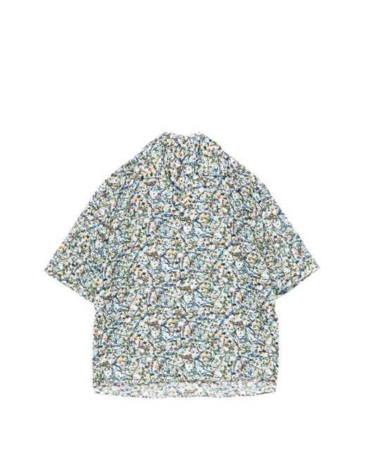 CROQUIS Blue Painted Short-Sleeve Shirt for men