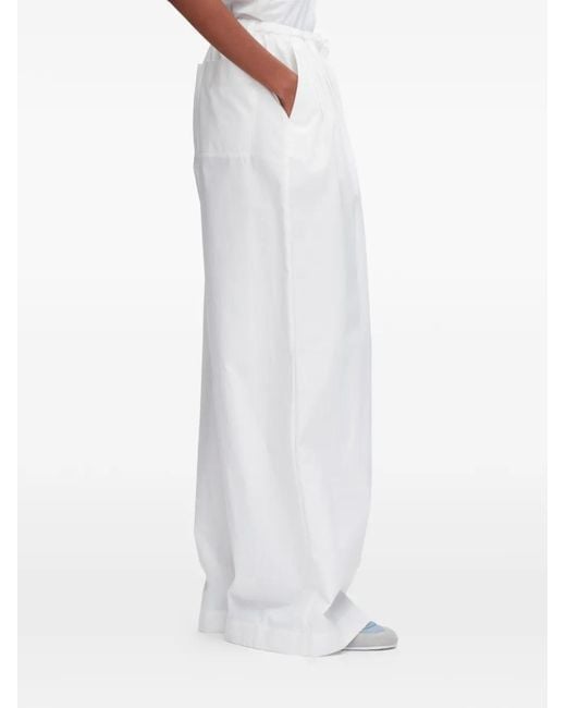 3.1 Phillip Lim White Drawstring Wide-Leg Trousers