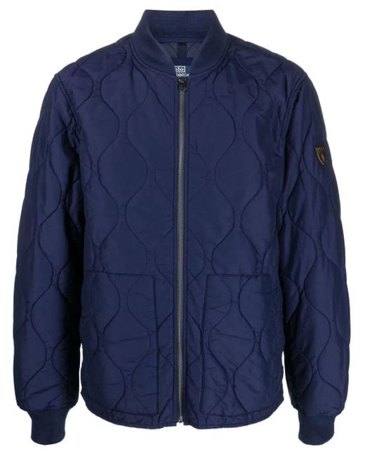 Polo Ralph Lauren Blue Quilted Bomber Jacket for men