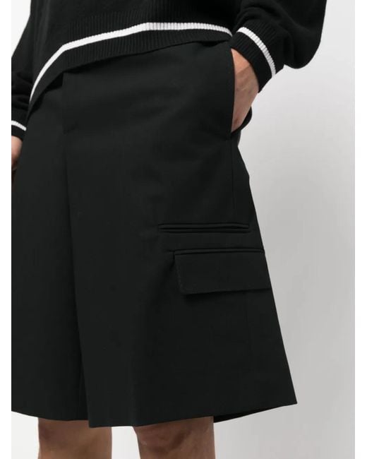 McQueen Black Tailored Cotton Shorts for men