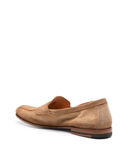 Santoni Natural Suede Loafers for men