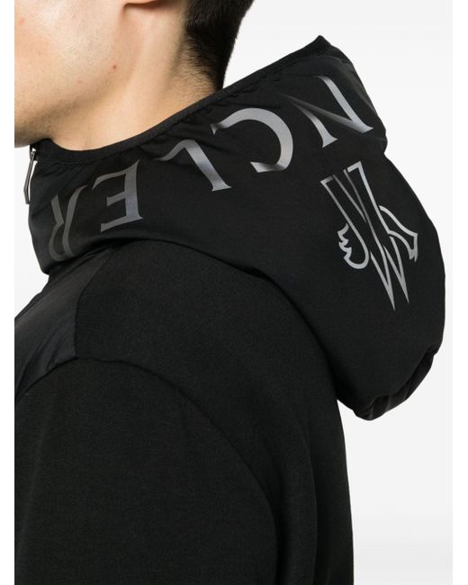 Moncler Kapuzenjacke mit Logo-Patch in Black für Herren