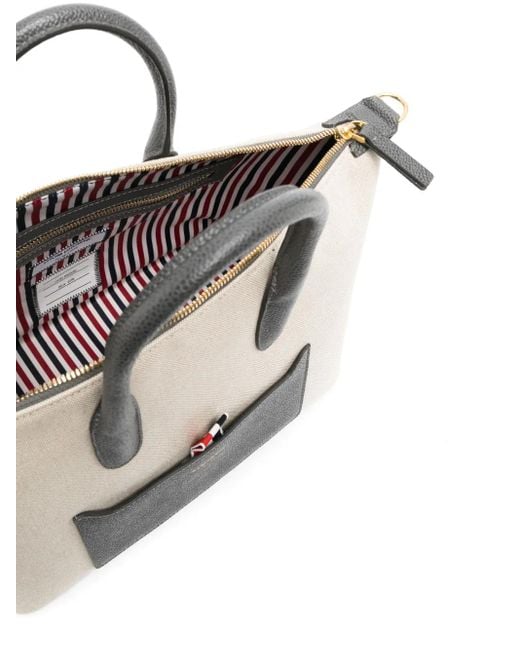 Thom Browne Natural Tote Bag With Logo