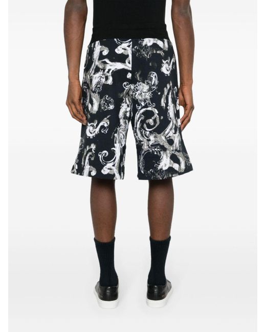 Versace Katoenen Shorts Met Print in het Black voor heren