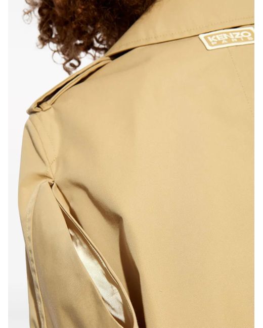 KENZO Natural Double-Breasted Flared-Sleeve Jacket