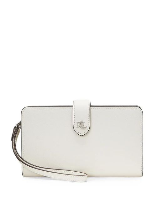 Ralph Lauren White Logo-Plaque Wristlet Wallet
