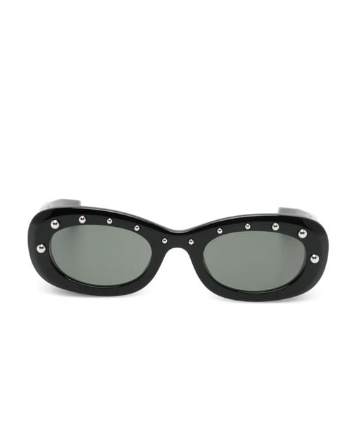 McQueen Black Stud-Embellishement Sunglasses