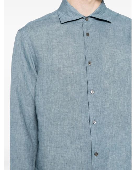 Camisa de manga larga Paul Smith de hombre de color Blue