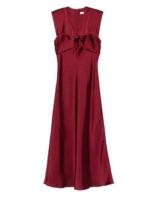 Robe Mi-Longue Sans Manches À Col V Sandro en coloris Red