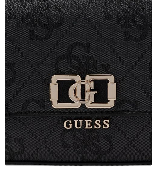 Guess Black Karnilla Monogram-Pattern Shoulder Bag