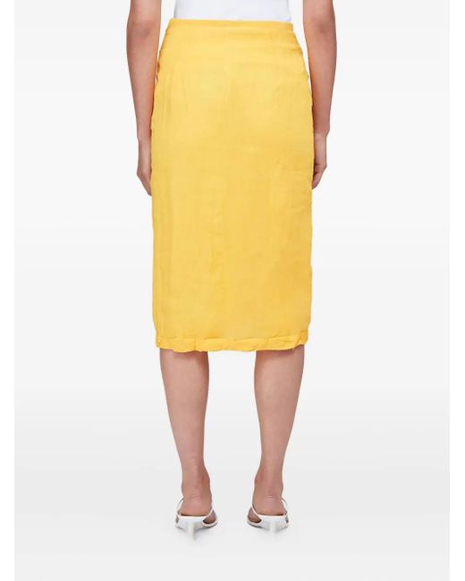 Rejina Pyo Yellow Zip-Up Midi Skirt