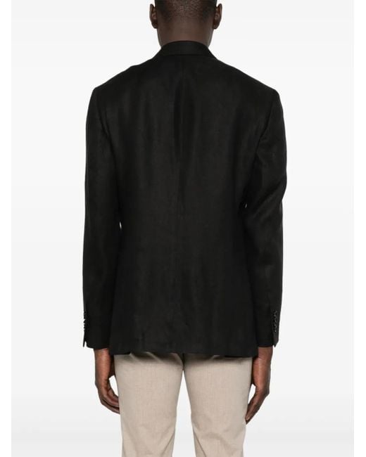 メンズ Lardini リネンジャケット Black